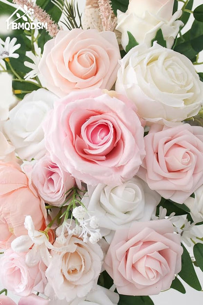 Artificial Flowers Wedding Arch Decor Arch Flowers (Set of 2) for Wedding Welcome Sign and Backdrop Decoration (Light Pink)