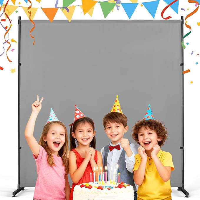 Photography Backgroud/Backdrop –Width Adjustable Thick & Opaque Fabric for Studio, Party, or Video Backdrop– Perfect for Portraits, Events, and Professional Shoots (Gray, 6FT X 6FT)