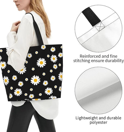Sunflower Tote Bag For Women, Waterproof Shoulder Bags Big Reusable Grocery Handbag For Shopping Picnic Work Beach
