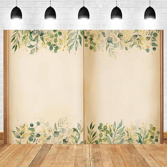 15x10ft Fairy Tale Books Backdrop Once Upon a Time Storybook Photography Background Green Leaves Foliage Old Open Magic Book Romantic Wedding Decorations Birthday Baby Shower Photo Booth Prop