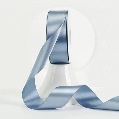 MEEDEE Dusty Blue Satin Ribbon 1-1/2 Inch Dusty Blue Ribbon Lux Double Faced Satin Ribbons by 50 Yards Polyester Satin Ribbons for Crafts, Weddings, Flower Bouquet, Holiday Decorating