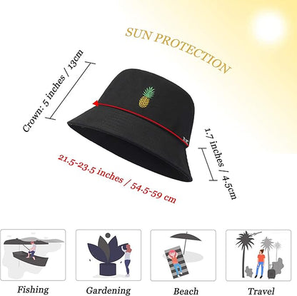 ZLYC Unisex Fashion Embroidered Bucket Hat Summer Fisherman Cap for Men Women