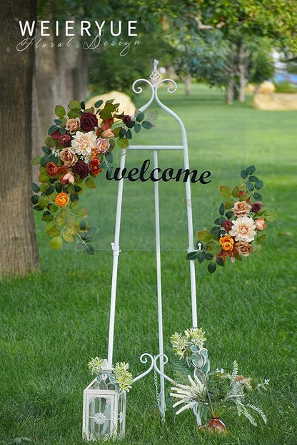Fall Decor Artificial Flower Box Set Silk Fake Flowers for DIY Centerpieces Cake Decorations, Wedding Bouquets, Boutonnieres, Home Decorations(Sunset Orange)