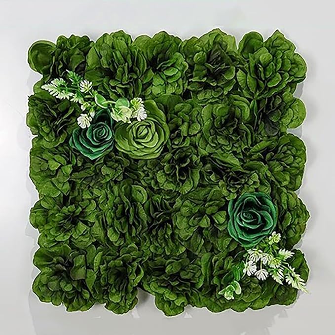 Flower Wall Backdrop, 12PCS 10.6"-15.7" Artificial Flower Wall Panel with Various Styles, 3D Floral Wall Decor for Wedding Photo Background Festive Party Home Decoration (L002, 15 * 15in)