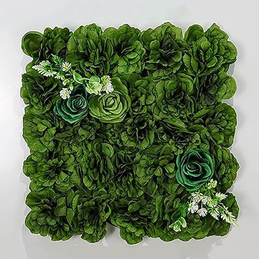Flower Wall Backdrop, 12PCS 10.6"-15.7" Artificial Flower Wall Panel with Various Styles, 3D Floral Wall Decor for Wedding Photo Background Festive Party Home Decoration (L002, 15 * 15in)