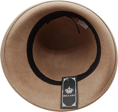 Bellady Women's Elegant Flower Wool Cloche Bucket Bowler Hat