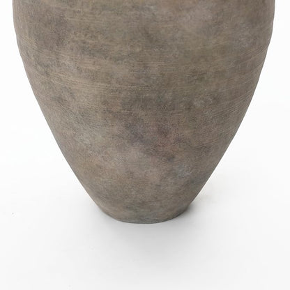 LuxenHome Rustic Ceramic Vase, 14.8" Tall Terracotta Pot with Earthy Gray-Brown Finish, Vintage Decorative Vase for Shelf Dining Table Decor, Farmhouse Pottery for Living Room Home Decor