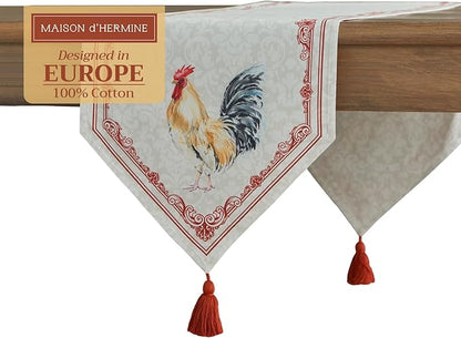 Maison d' Hermine Table Runner 100% Cotton Double Layer Table Runners 72 inches Long Decorative for Home Kitchen Dining Party Baby Shower Wedding Bridal Shower Spring Summer (Campagne, 14.50" x 72")