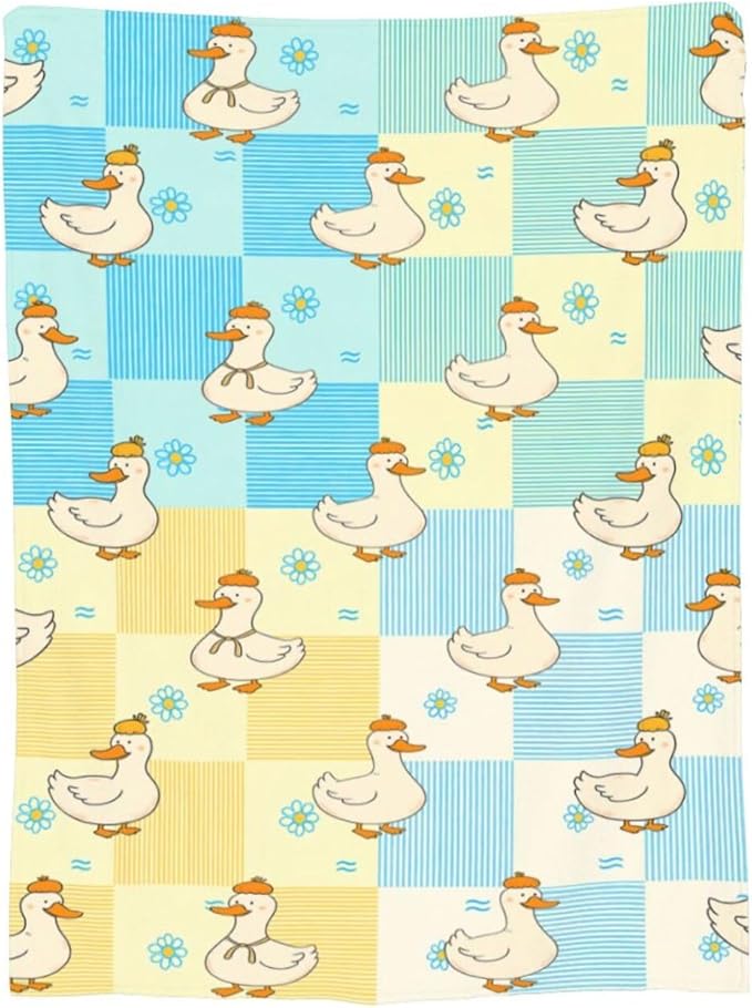 Funny Duck Blanket Cute Duck Throw Blanket Soft Cozy Fleece Fuzzy Stuffed Plush Flannel Gifts for Girls Women Boys Kids Adults 60"X80"