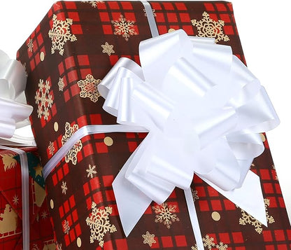 GWHOLE 30 Pcs 5'' White Pull Bows for Gift Wrap Gift Bow Wedding Birthday Party Decor