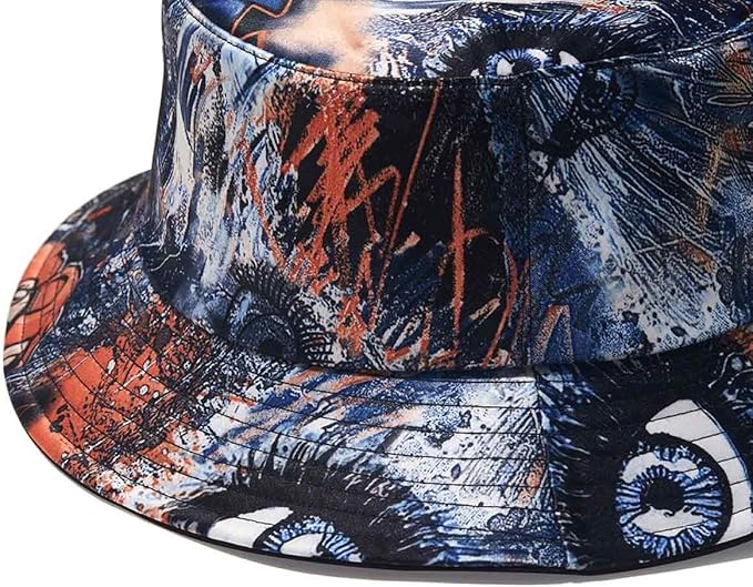 Quanhaigou Bucket Hat for Men Women,Packable Reversible Printed Sun Hats,Fisherman Outdoor Summer Travel Hiking Beach Caps