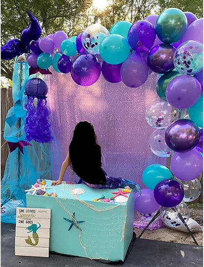 Lavender Sequin Backdrop Curtains 2FTx8FT 4 Panels Lilac Glitter Curtains Photo Background for Parties Wedding Baby Shower