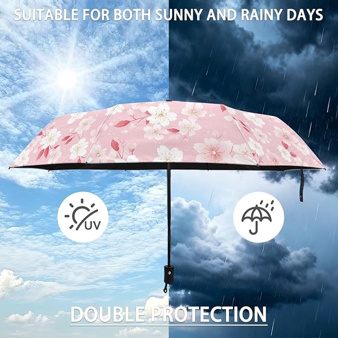 Umbrellas for Rain Lightweight Travel Umbrella 42" Canopy UV Protection Sun Umbrella Windproof Compact Umbrellas