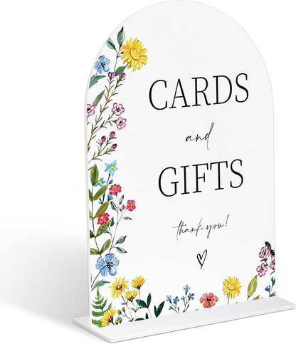 Acrylic Wedding Signs Cards and Gifts Sign for Reception, 6x8" Floral Themed Arch Acrylic Table Decor, Love Is In Bloom & Baby In Bloom Decorations for Baby Shower Bridal Shower Engagement Party