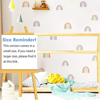 Watercolor Rainbow Wall Decals for Girls Bedroom 36 Pcs, Rainbow Stickers for Wall Mural Vinyl Peel and Stick DIY Decorations (6 Sheets)