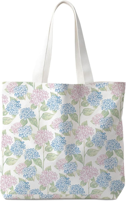 Flowers Tote Bag Gifts for Women, Canvas Aesthetic Reusable Grocery Bags Shopping Bags