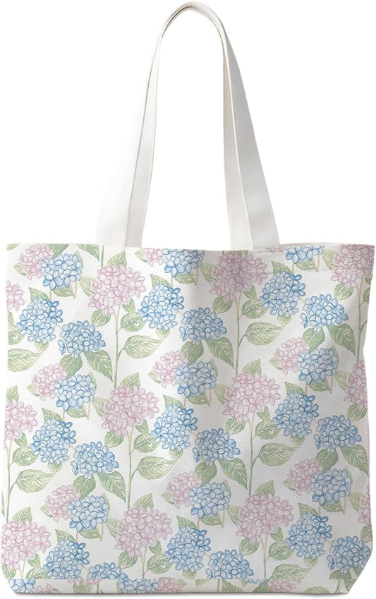 Flowers Tote Bag Gifts for Women, Canvas Aesthetic Reusable Grocery Bags Shopping Bags
