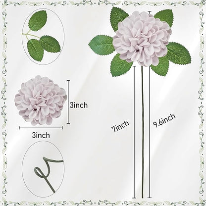 Artificial Flowers, 25pcs Realistic Artificial Rose for DIY Wedding Bouquets Centerpieces Arrangements, Dark Purple and Light Purple Dahlia Flowers with Stem for Bridal Shower Party