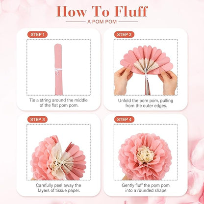 18 Pcs Large Tissue Paper Flowers Set 23.6"/11.8"/9.8" Giant Fiesta Mexican Paper Wall Flower for Carnival Wedding Birthday Bridal Shower Party Backdrops Centerpieces(Boho Colors)