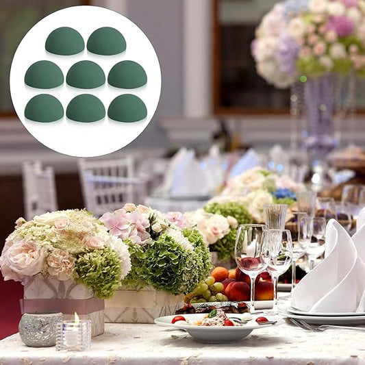 8Pcs Round Floral Foam Blocks Dry Half Blocks for Artificial Plant Arrangements Party & Wedding Decorations Flower Foam Block for Flower Arrangements