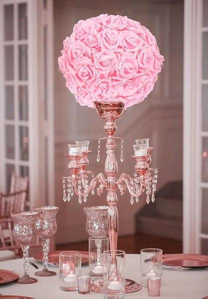 IPOPU Artificial Rose Flower Heads, 100pcs Real Looking Light Pink Foam Fake Roses for DIY Wedding Baby Shower Centerpieces Arrangements Party Tables Home Decorations (Light Pink, Stemless)