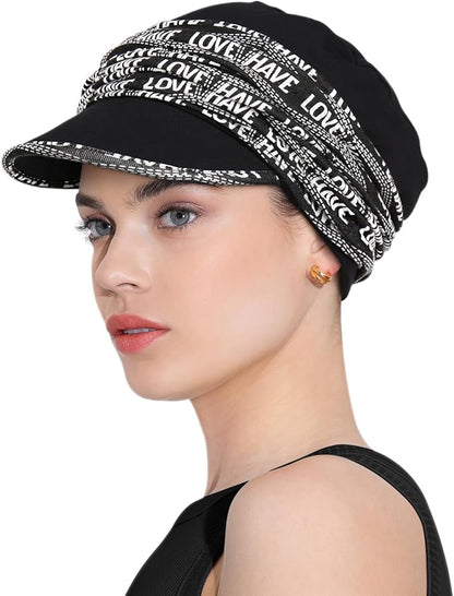Chemo Headwear Viscose Newsboy Cap for Women Fall and Winter Hats