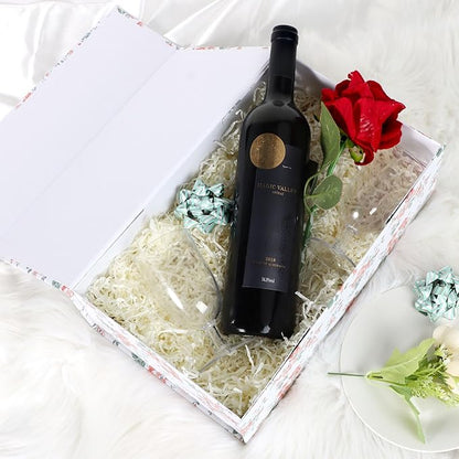 Rose Floral Gift Box with Magnetic Lids 13.8x8.3x4.4 in, Large Bridesmaid Proposal Boxes, Rectangle Wedding Decorative Storage Box 3 Pack