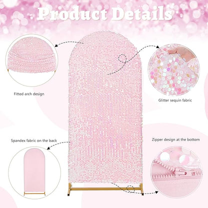6.6FT Seuqin Arch Cover Glitter - White Iridescent Wedding Arch Backdrop Cover Fabric Balloon Birthday Wedding Arch Decorations