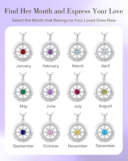 S925 Necklace Gift for Wife |Compass Jewelry |Women Anniversary |Sterling Silver |Girlfriend Birthday Gifts for Her Valentines |I'd be Lost without You |Jewel 18K Gold