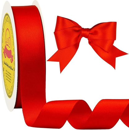 Double Face Satin Ribbon 1 inch X 25 Yards Polyester Red Ribbon for Gift Wrapping Very Suitable for Weddings Party Hair Bow Invitation Decorations and More