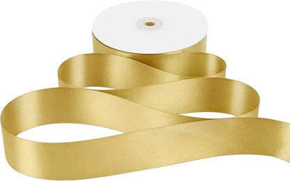 MEEDEE Gold Satin Ribbon 1-1/2 Inch Gold Ribbon Lux Double Faced Satin Ribbons by 50 Yards Polyester Satin Ribbons for Crafts, DIY Crafts, Wedding, Flower Bouquet, Holiday Decorating
