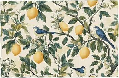 Lemon Placemats Set of 6 Washable Table Mats Summer Yellow Lemonade Stand Heat-Resistant Cotton Linen Place Mats for Dining Table Kitchen Indoor Outdoor Party Holiday Decor