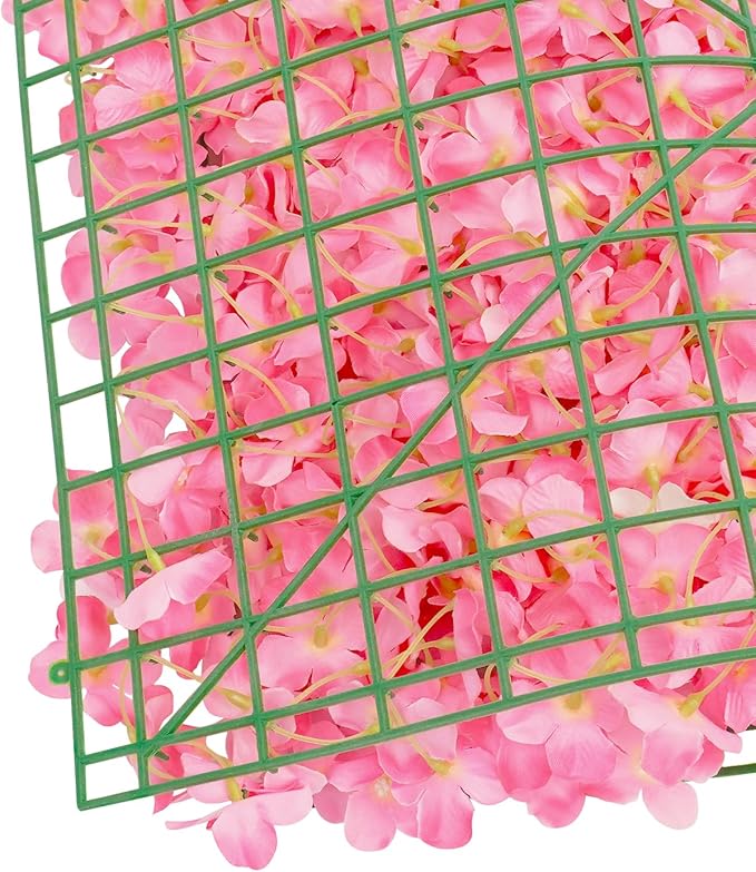 Flower Wall Panels, 20Pcs Artificial Flower Wall 3D Flower Wall Backdrop, 20-Piece Set of Pink Rose Floral Backdrop for Wedding Home Decoration (Pink, 23.6 * 15.7in)