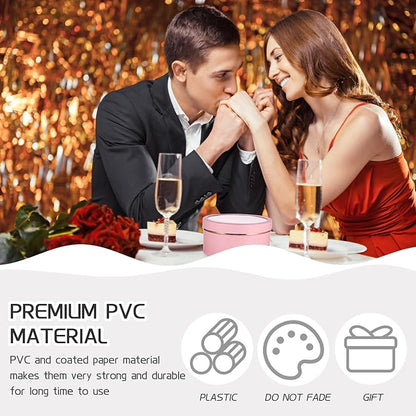 TOVINANNA 2pcs Floral Packaging Boxes with Lids for Valentine S Day Round Window PVC Flower Boxes Coated Paper Lightweight and Portable for Weddings Birthdays Anniversaries