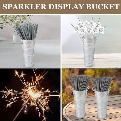 4pcs 10inch Small Galvanized Flower Bucket,Small Metal Vases for Flowers,Metal Vase,Flower Vases for Bouquet,Flower Buckets for Flower Bar Supplies (Silver,10inch Height,Set of4)