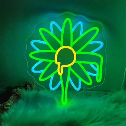 Neon Sign Flower Neon Sign for Wall Decor,Led Signs,Plant Decoration Neon Lights for School Class Party Family Wall Decor Custom Cute Neon Signs Gift Birthday Wedding Party Size:30 * 30cm