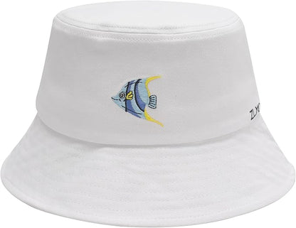 ZLYC Unisex Fashion Embroidered Bucket Hat Summer Fisherman Cap for Men Women