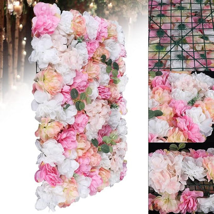Artificial Flower Wall Backdrop Panels, 12Pcs Wedding Wall DIY 3D Floral Panels, Flower Panels for Wall, Floral Background Mat for Birthday Party Shop Fhoto Backdrops Home Decor, 15.75x23.62 inch