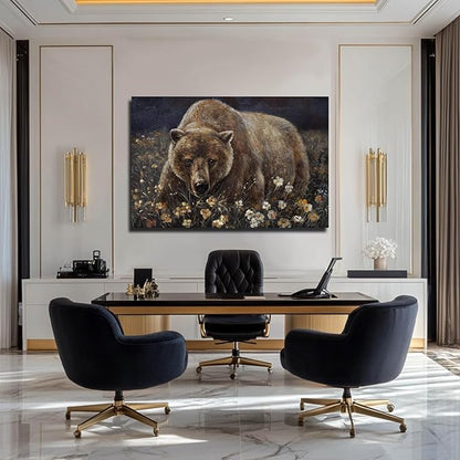 LEVERUP Animal Pictures Wall Printing Posters Flower Canvas Wall Art Spring Pictures Wall Decor for Living Room Bedroom Office Easy to Hang 24×36 Inches