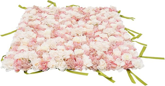 CNCEST Artificial Flower Wall Panels, Flower Wall Mat Silk Rose Flower Panels, Artificial Flower Wall Background (Multi-3.28x3.28ft)