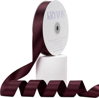Burgundy Satin Ribbon, Double Faced 1 Inch X 50 Yards Burgundy Ribbon, Premium Satin Ribbon for Gift Wrapping, Crafts, Hair Bow Making, Sewing, Flower Bouquet, Wedding Party Decor