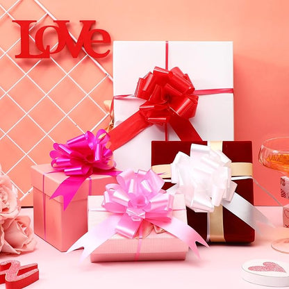 100 Pcs 5 Inch Christmas Pull Bows for Gift Wrapping, Gift Wrapping Pull Bows with Ribbon for Christmas Presents Wedding Decor Basket Bag Holiday Decor(Elegant Color)