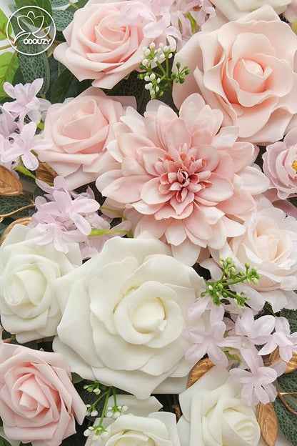 Pack of 2 Wedding Arch Decorations Artificial Hanging Flowers Floral Swag for Wedding Welcome Sign Backdrop Balloon Arch Home Party Bridal Ceremony Reusable (Light Pink)