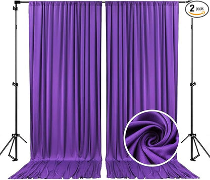 10 x 10 Feet Purple Backdrop Curtain for Partie, Background Curtains for Photoshoot, Birthday, Wedding, Halloween, Thanksgiving, Christmas, New Year Party Decorations 5Ft x 10Ft, 2 Panels