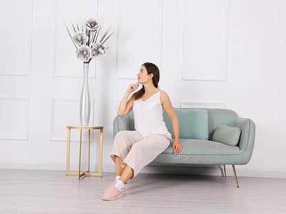 Leewadee Decorative Tall Floor Vase for Living Room Decor, 26 inches, Silver, Resin