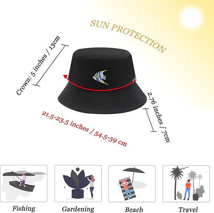ZLYC Unisex Fashion Embroidered Bucket Hat Summer Fisherman Cap for Men Women