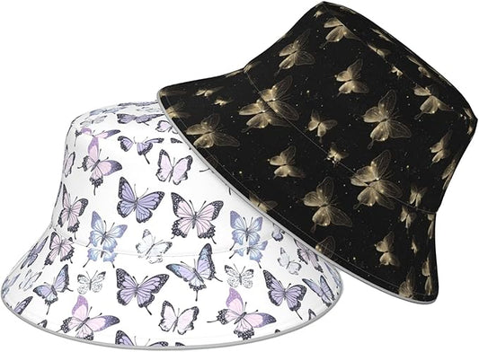 Bucket Hat Double-Side-Wear Reversible Sun Hat Beach Travel Hiking for Women Men