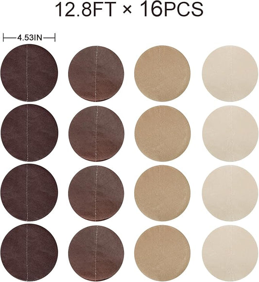 205Ft Brown Party Decorations Ombre Cream Tan Brown Boho Circle Dots Backdrop Streamer Tissue Paper Hanging Garland for Neutral Rustic Cowboy Western Teddy Bear Safari Woodland Birthday Party