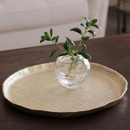 Beatriz Ball Glass Faceted Round Bud Vase (Clear)
