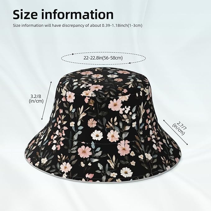 Bucket Hat Double-Side-Wear Reversible Sun Hat Beach Travel Hiking for Women Men